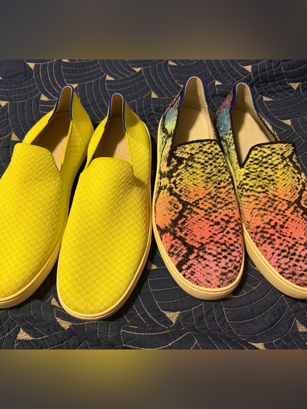 Rothy’s size 11.5 Slip-On Sneakers 2pairs Neon